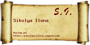 Sikolya Ilona névjegykártya